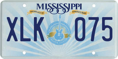 MS license plate XLK075
