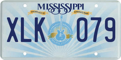 MS license plate XLK079