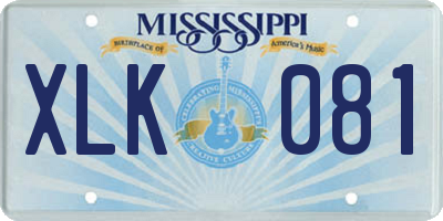 MS license plate XLK081