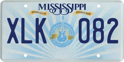 MS license plate XLK082