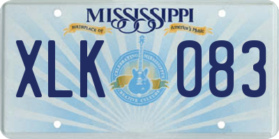 MS license plate XLK083
