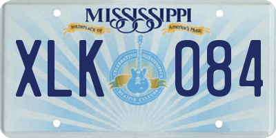 MS license plate XLK084