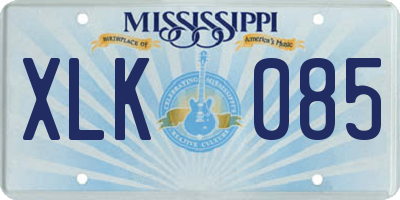 MS license plate XLK085