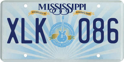 MS license plate XLK086