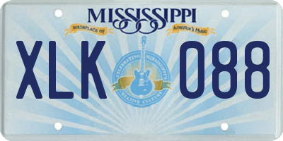 MS license plate XLK088