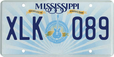 MS license plate XLK089