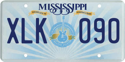 MS license plate XLK090
