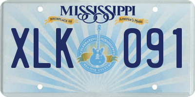 MS license plate XLK091