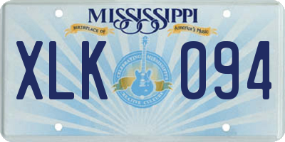 MS license plate XLK094