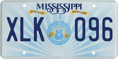 MS license plate XLK096
