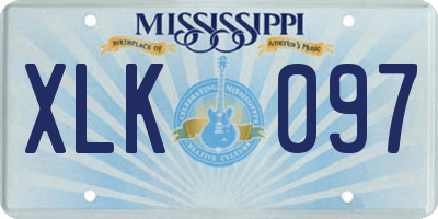 MS license plate XLK097