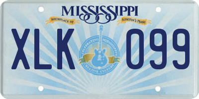 MS license plate XLK099