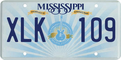 MS license plate XLK109
