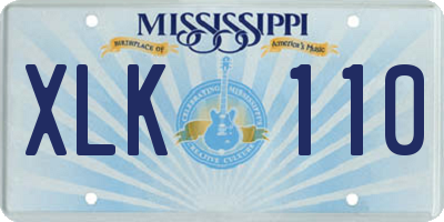 MS license plate XLK110
