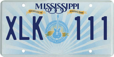 MS license plate XLK111