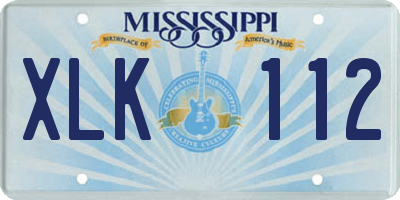 MS license plate XLK112