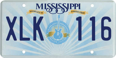MS license plate XLK116