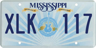 MS license plate XLK117