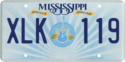 MS license plate XLK119