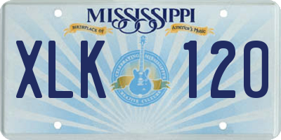 MS license plate XLK120