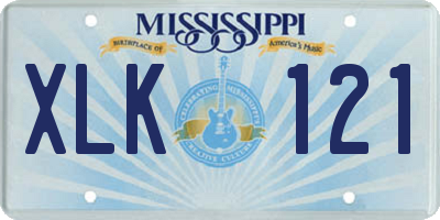 MS license plate XLK121