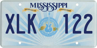 MS license plate XLK122