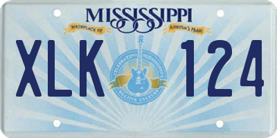 MS license plate XLK124