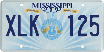MS license plate XLK125