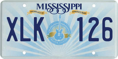 MS license plate XLK126