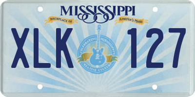 MS license plate XLK127