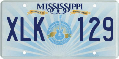 MS license plate XLK129