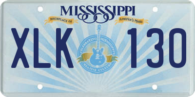 MS license plate XLK130