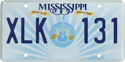 MS license plate XLK131
