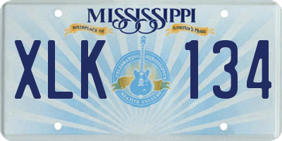 MS license plate XLK134
