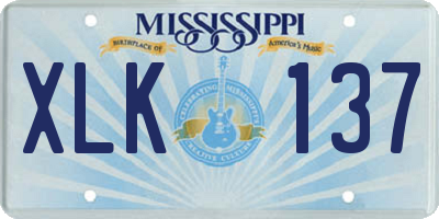 MS license plate XLK137
