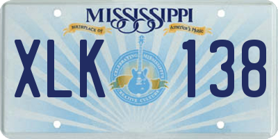 MS license plate XLK138
