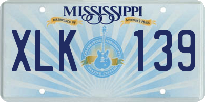 MS license plate XLK139