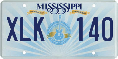 MS license plate XLK140
