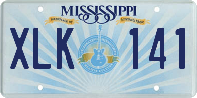 MS license plate XLK141