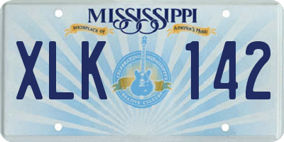MS license plate XLK142