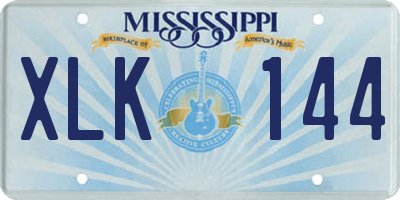 MS license plate XLK144