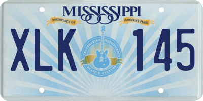 MS license plate XLK145