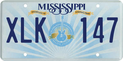 MS license plate XLK147