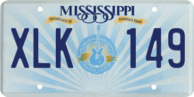 MS license plate XLK149
