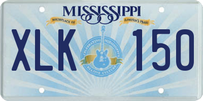 MS license plate XLK150