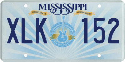 MS license plate XLK152