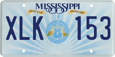 MS license plate XLK153