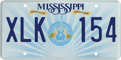 MS license plate XLK154