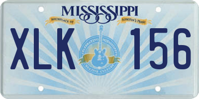 MS license plate XLK156