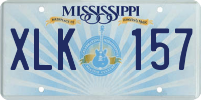 MS license plate XLK157